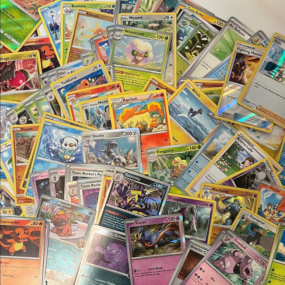 Colorful Pokémon Trading Card Collection - collectors, fans, players